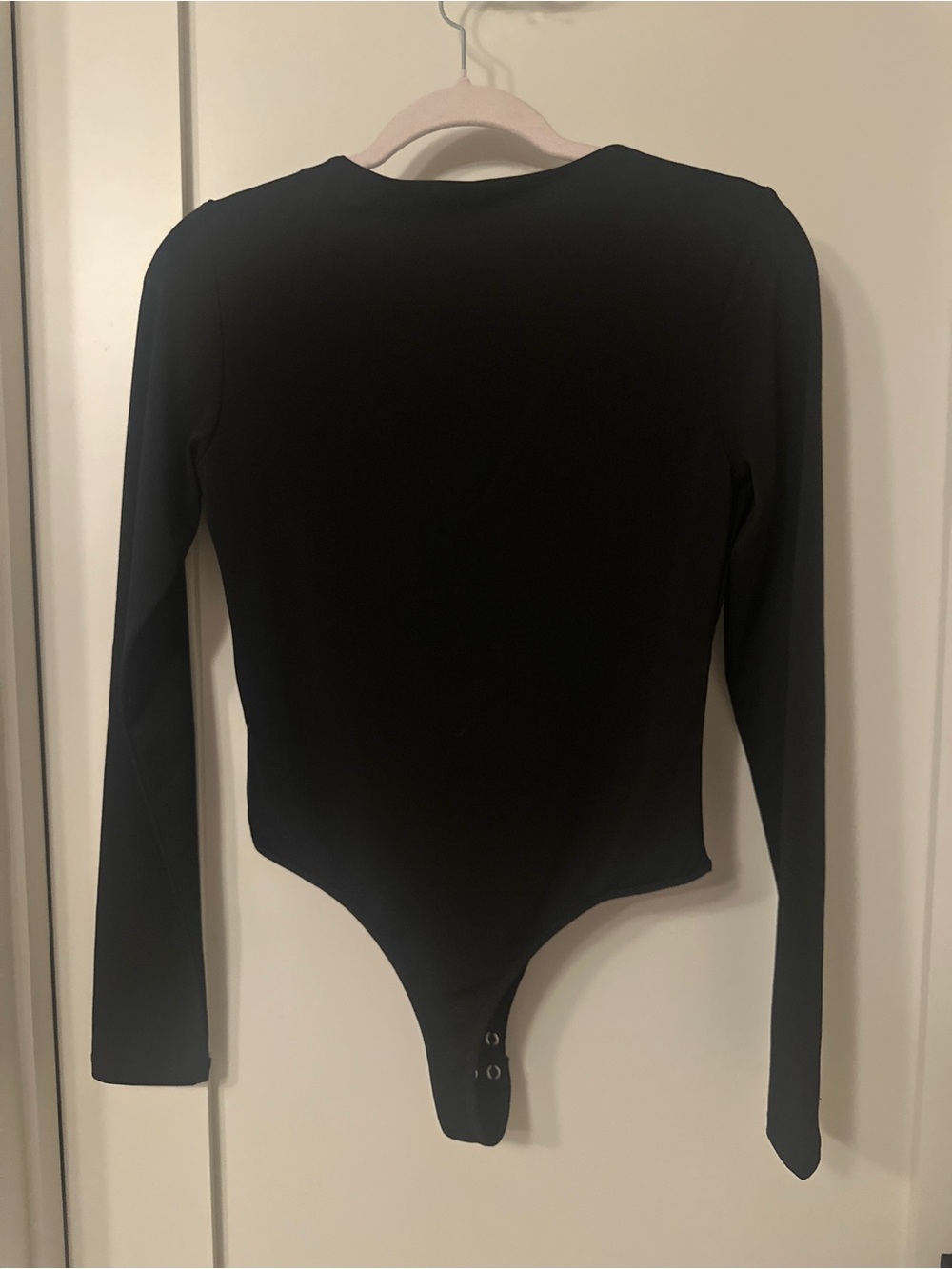 Dynamite Black Long-Sleeve V-Neck Corset Bodysuit - Picture 3 of 4